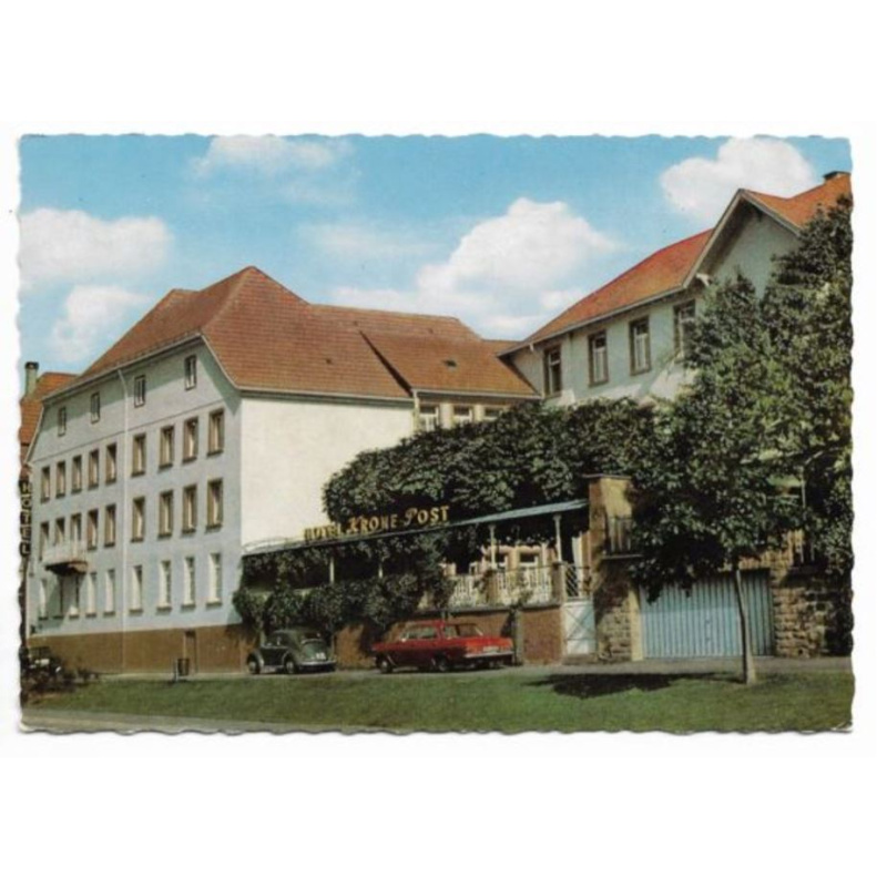 Postkarte-Erbach am Neckar. Hotel KRONE-POST.