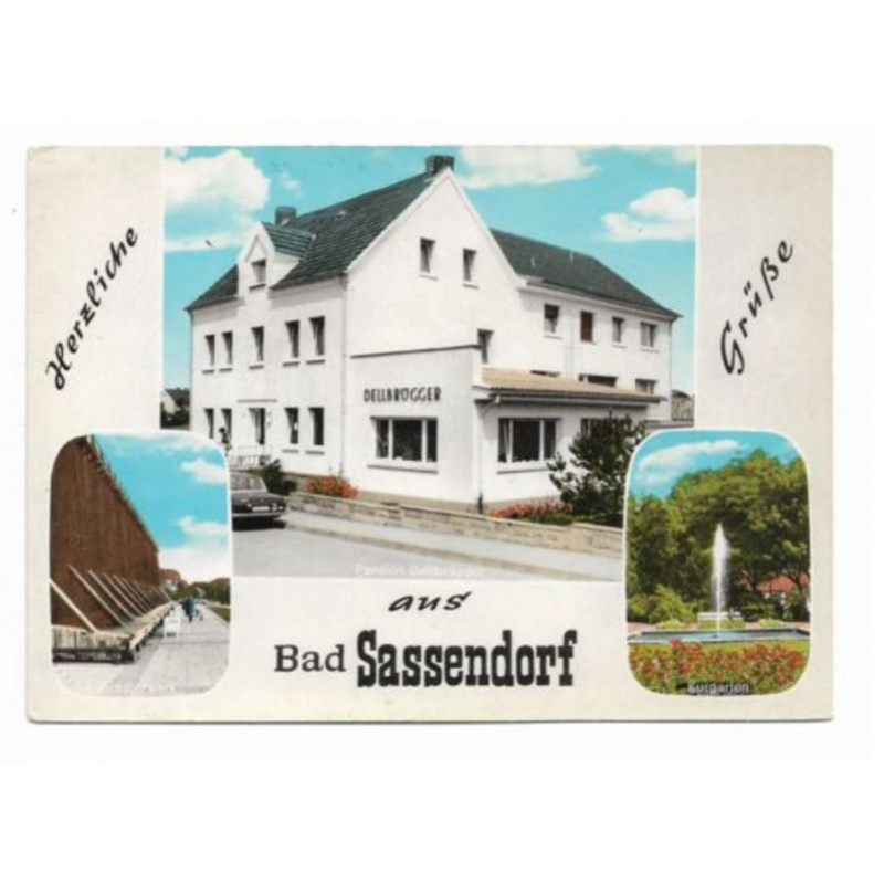 Postkarte-Bad Sassendorf-Pension Dellbrügger.