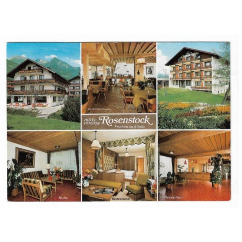 Postkarte-Fischen im Allgäu. Pension Rosenstock.