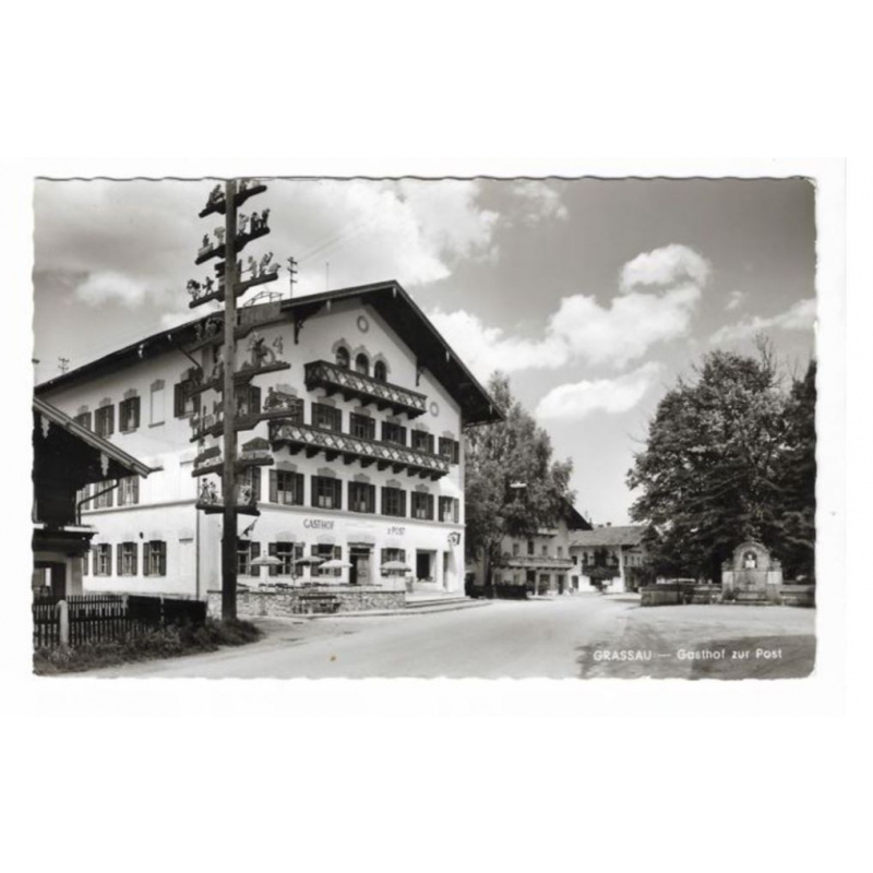 Postkarte-Grassau-Gasthaus zur Post.