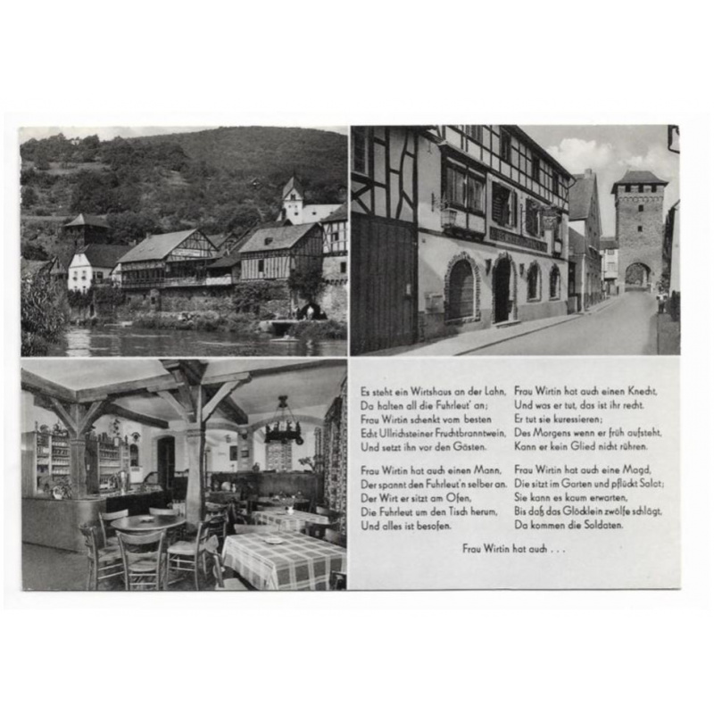 Postkarte-Dausenau an der Lahn.Historisches Wirtshaus.