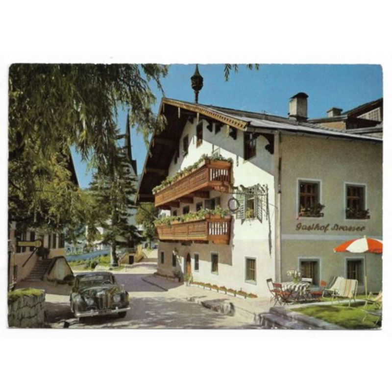 Postkarte-Hotel-Gasthof Strasser. Wald im Oberpinzgau.