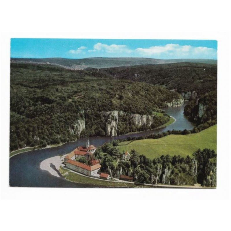 Postkarte-Kloster Weltenburg mit Donaudurchbruch.