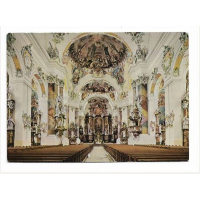 Postkarte-Benediktinerabtei Ottobeuren-Basilika.