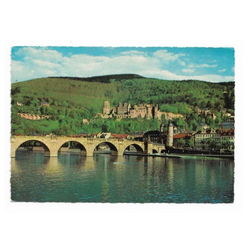 Postkarte-Heidelberg. Schloß und Alte Brücke.