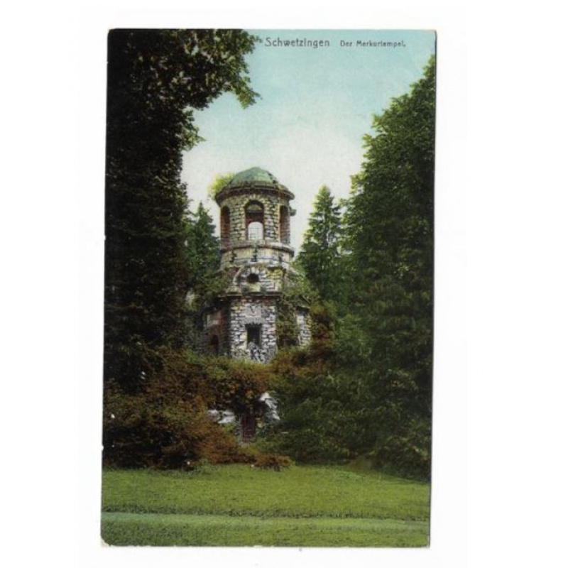 Postkarte-Schwetzingen. Der Merkurtempel.