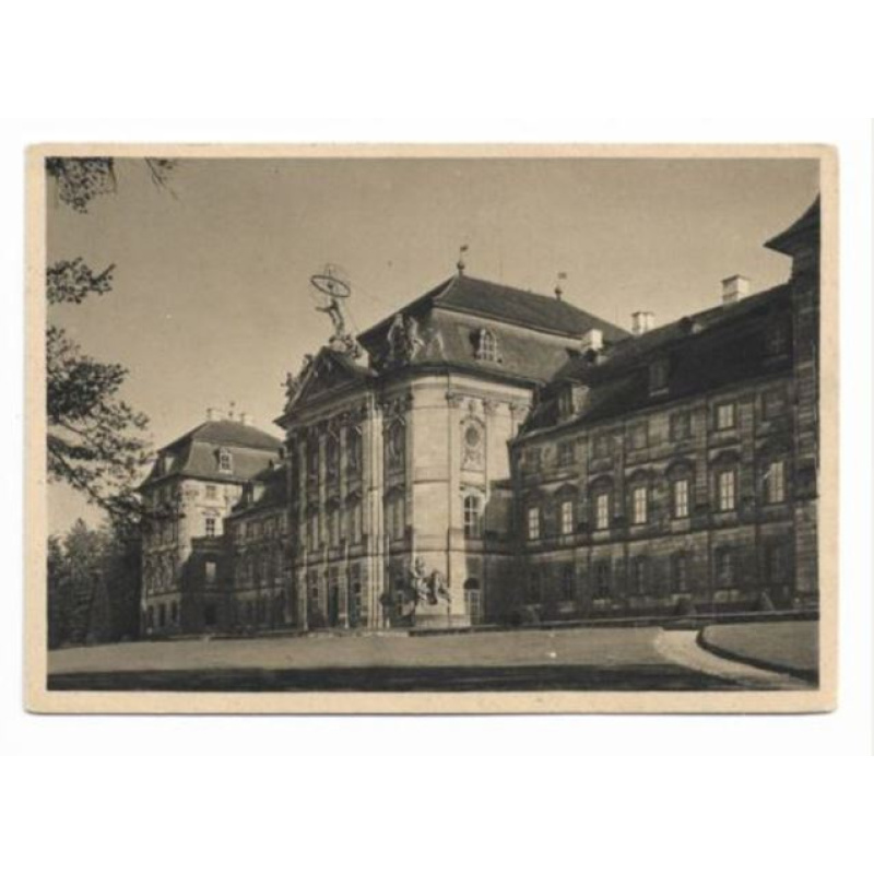 Postkarte-Schloss Weissenstein OB Pommersfelden. Gartenseite.