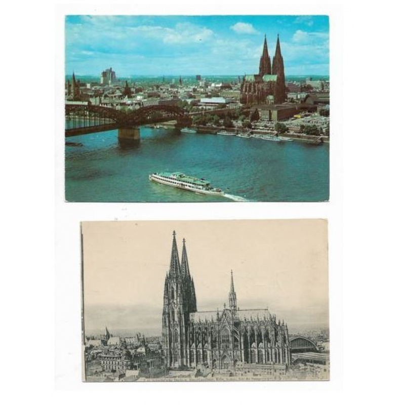 2 Stück-Postkarten-Köln am Rhein.